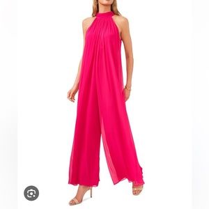 Vince Camuto Halter-Neck Wide-Leg Jumpsuit